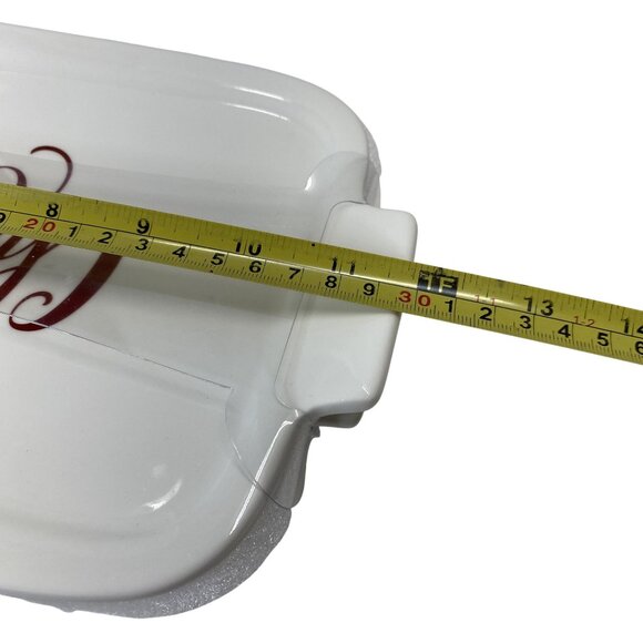 Grace Pantry Elegant Porcelain Christmas Baking Dish w/ Lid Poinsettia Design - Picture 5 of 9